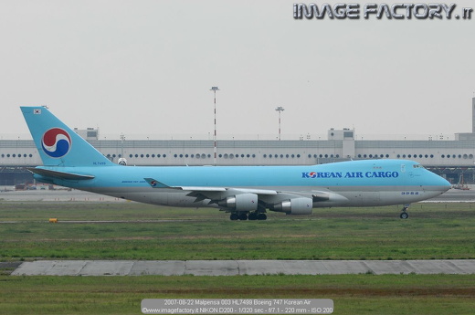 2007-08-22 Malpensa 003 HL7499 Boeing 747 Korean Air